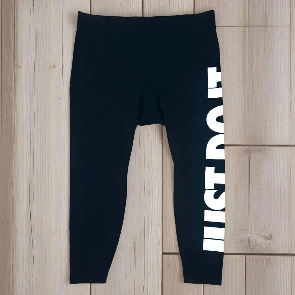 Nike Women's Black Plus Size High-Waisted 'JUST DO IT' Leggings 2XL DC6933-010